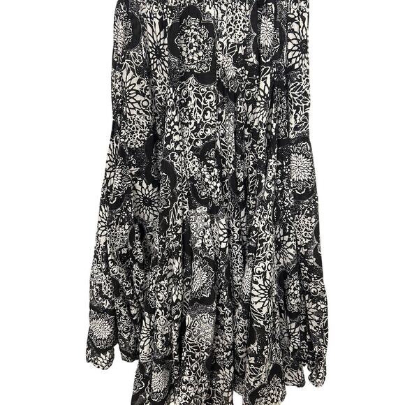 Grace Elements Black & White Cotton Milkmaid Asymmetrical Layered Midi Dress M - Picture 5 of 13